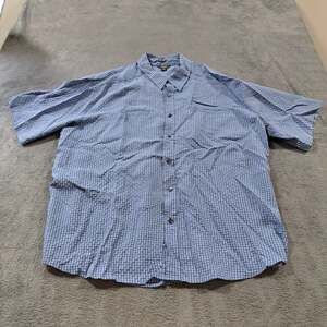 Royal Robbins Button-Up Shirt Mens Size 2XL Blue Plaid Casual Short Sleeve